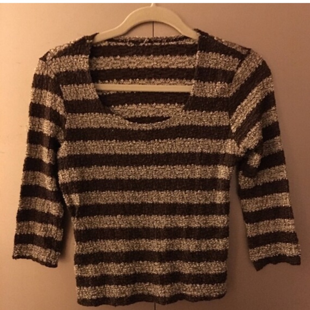 Brown Stretch Boucle Top 4 for $20